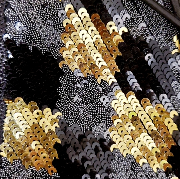 New Carlos Falchi Black Leather w/ Gold Silver Sequins Crossbody Evening Bag - Picture 6 of 8